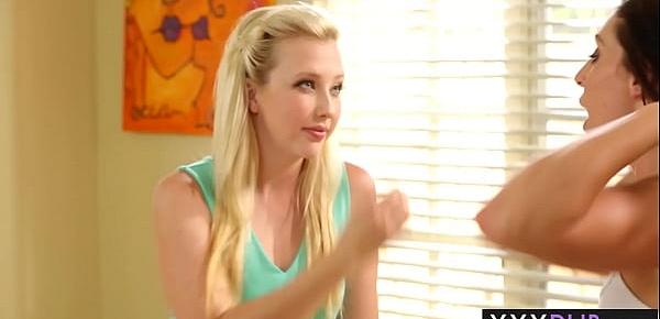 Really hot blonde Samantha Rone experienced fingering by MILF Gracie Glam